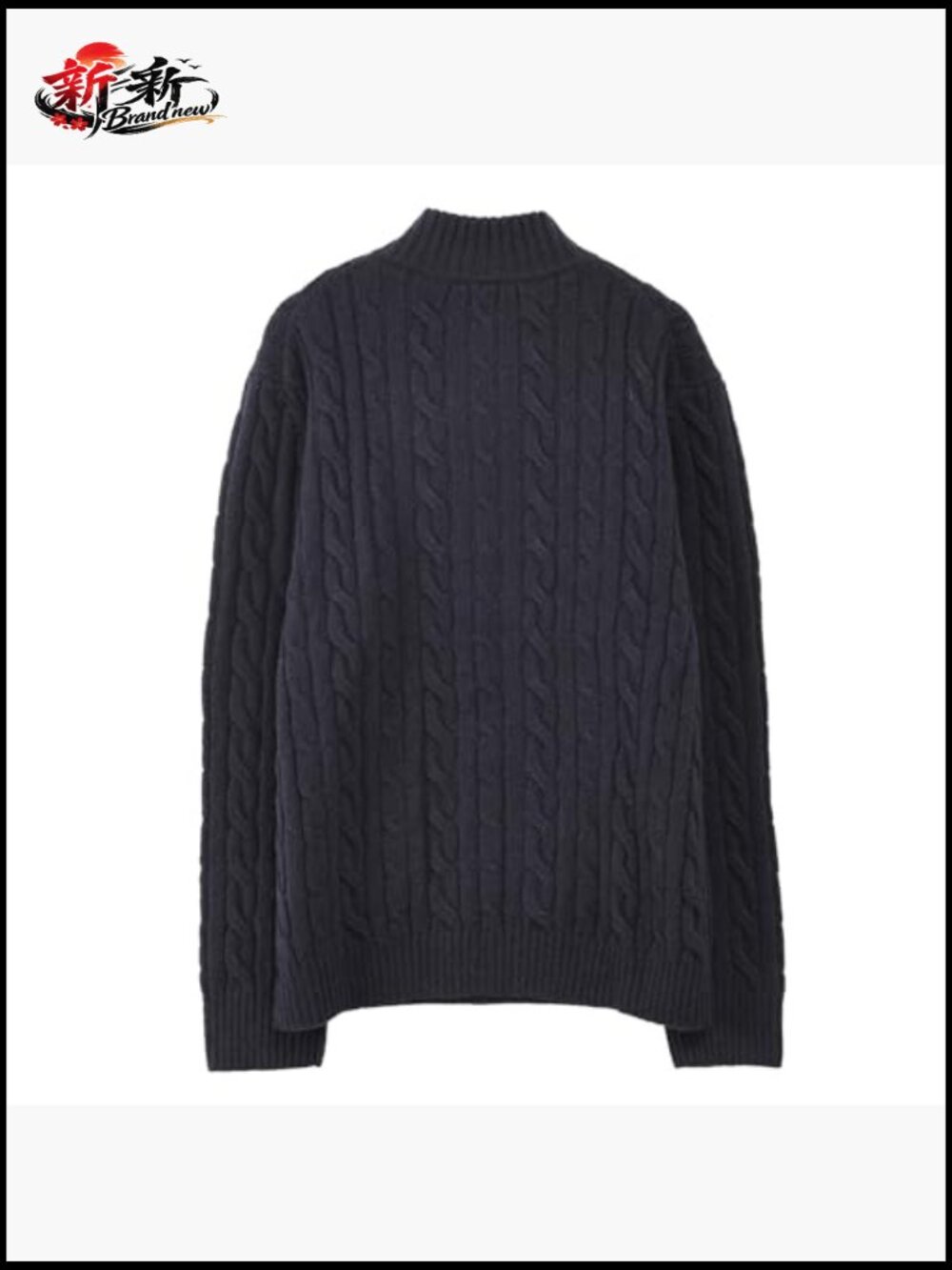100% Wool Cable Knit Quarter Zip Pullover Sweater - Picture 3 of 7